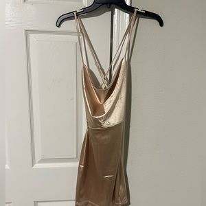 Gold mini backless dress